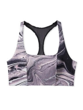 Victoria’s Secret Onyx Marble Racerback Sports Bra Marble Print Activewear